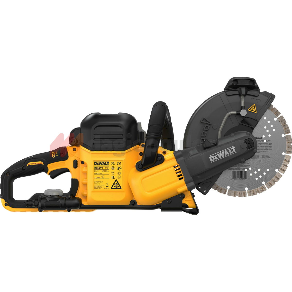 DeWalt DCS691X2-QW Κόφτης Δομικών Υλικών Μπαταρίας 54V Li-Ion 230mm Με 2 Μπατ.9Ah XR FLEXVOLT - Φορτιστή