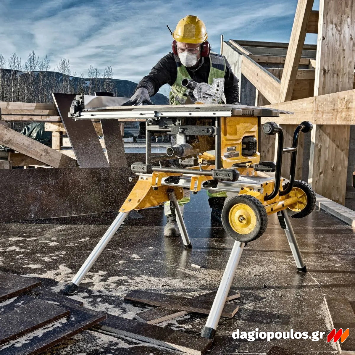 DeWalt DCS7485T2-QW Brushless Δισκοπρίονο Πάγκου Μπαταρίας 54V Flexvolt 210mm Με 2 Μπατ.6.0Ah