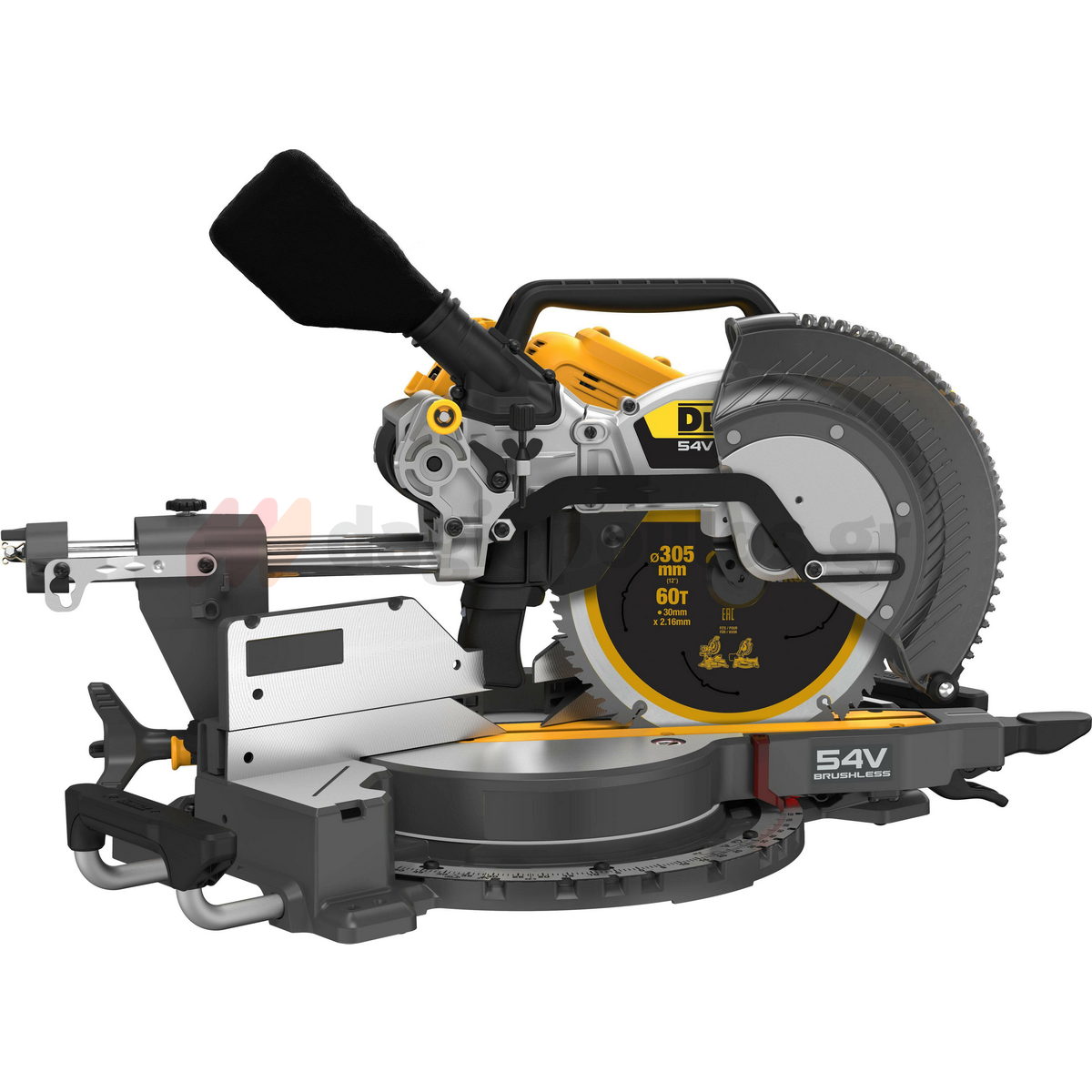 DeWalt DCS781N-XJ Brushless Φαλτσοπρίονο Πάγκου Συρόμενο (Radial) Μπαταρίας 54V XR FLEXVOLT 305mm SOLO