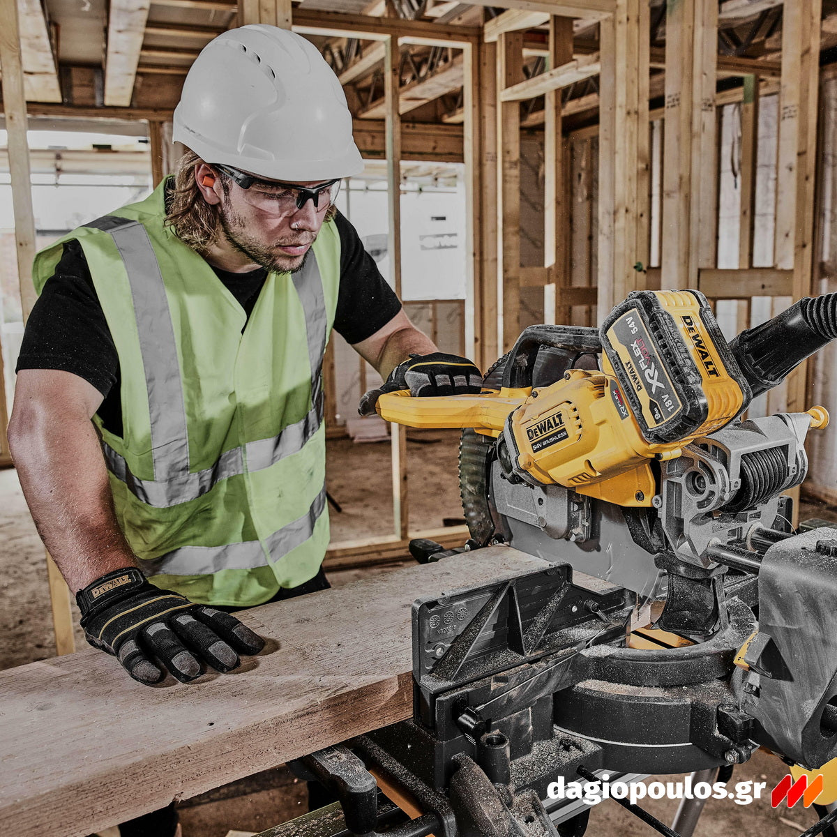 DeWalt DCS781N-XJ Brushless Φαλτσοπρίονο Πάγκου Συρόμενο (Radial) Μπαταρίας 54V XR FLEXVOLT 305mm SOLO