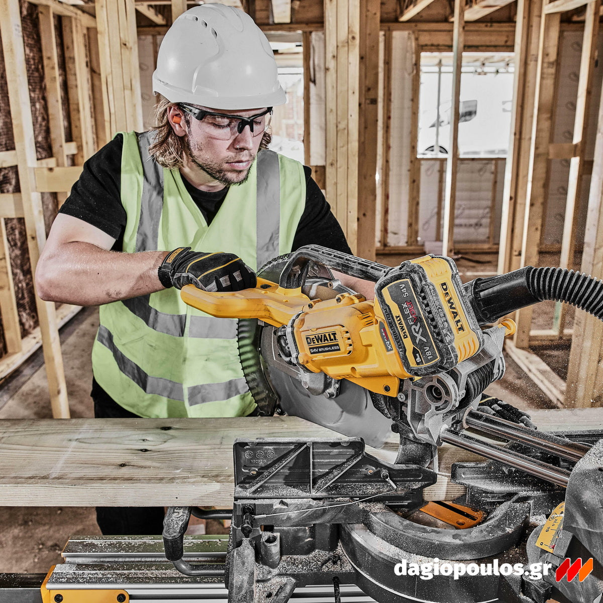 DeWalt DCS781N-XJ Brushless Φαλτσοπρίονο Πάγκου Συρόμενο (Radial) Μπαταρίας 54V XR FLEXVOLT 305mm SOLO