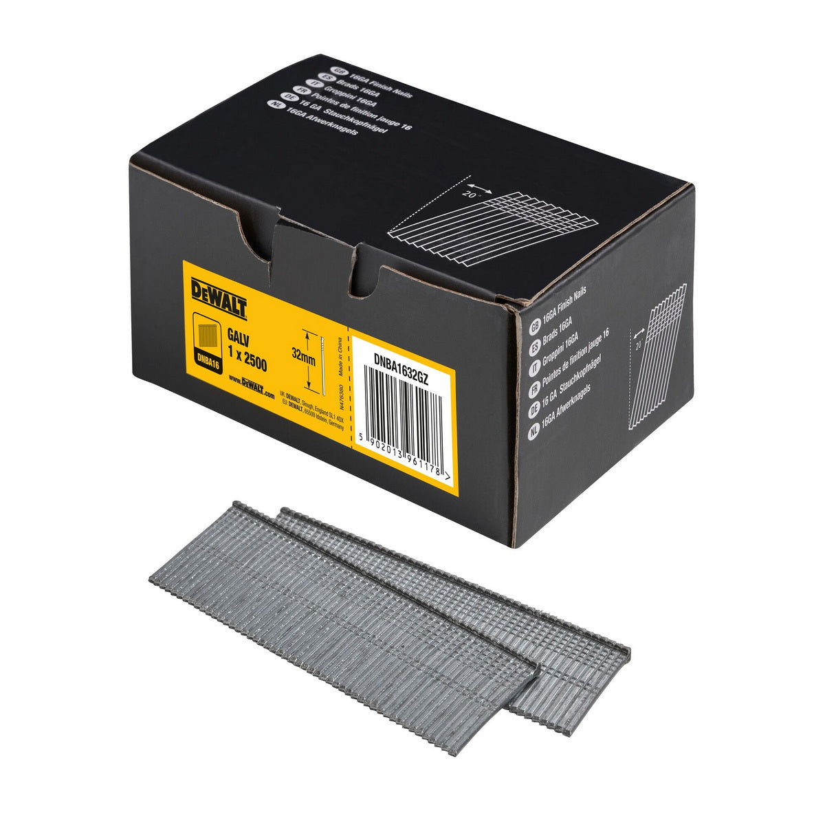 DeWalt DNBA1663SZ Καρφιά (Βελονάκια) Καρφωτικών Χειρός 63mm Σετ 2500 Τεμ Ανοξείδωτα (Inox)