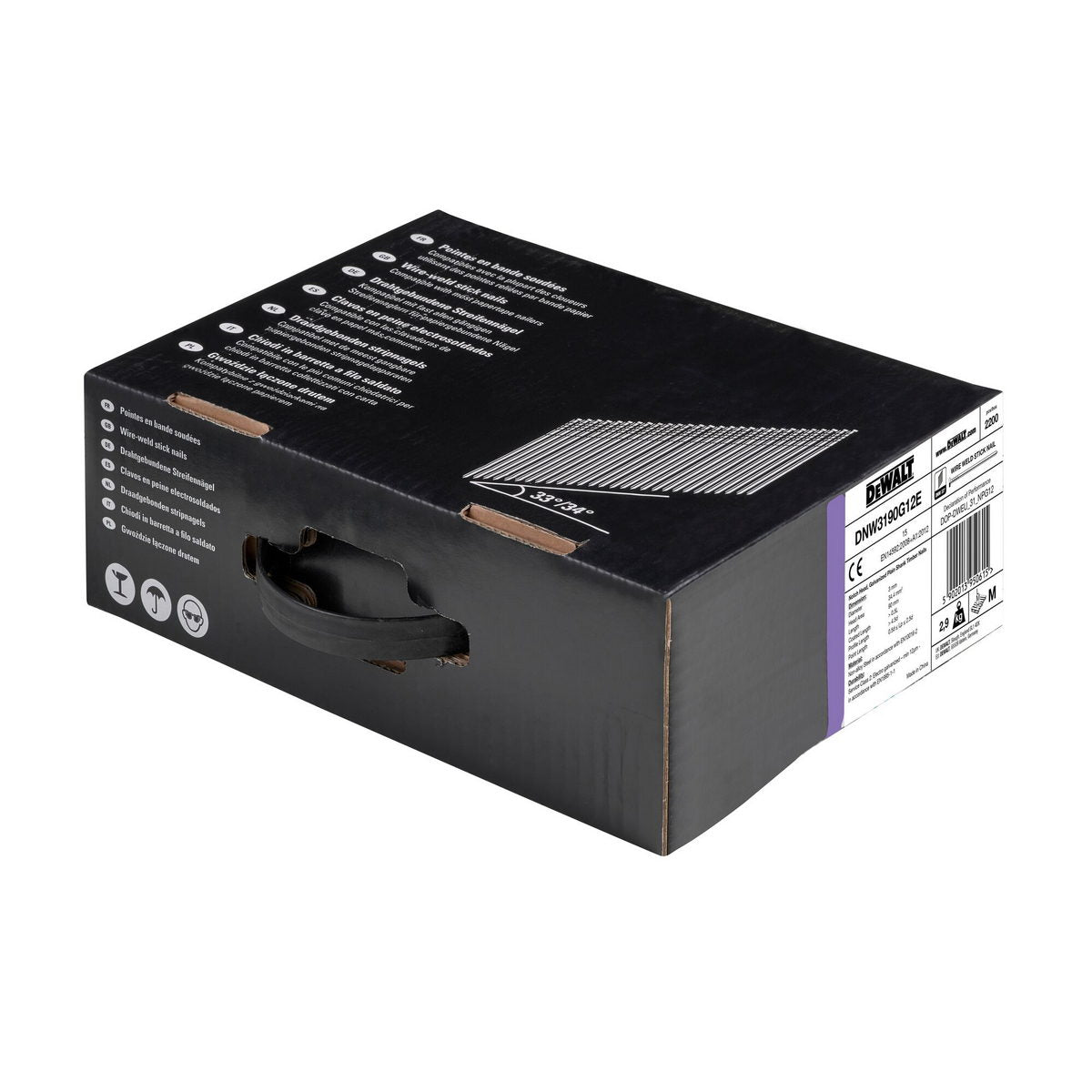 DeWalt DNW3190G12E Καρφιά Με Κλίση 33 μοιρών G12 3.1mm x 90mm Για Καρφωτικά Σετ 2200 Τεμ