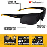 DeWalt DPG109-2PD Γυαλιά Προστασίας Εργαζομένων Φιμέ Ανοικτού Τύπου Polarized
