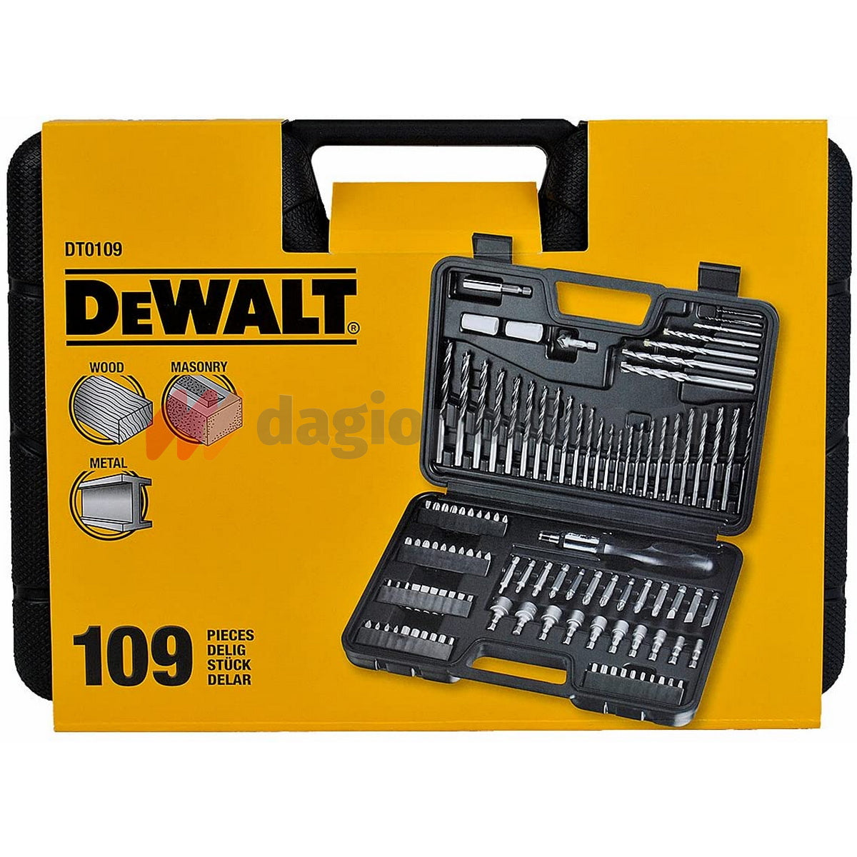 DeWalt DT0109-QZ Συλλογή Κατσαβίδι Χειρός Μύτες Τρυπάνια Σετ 109 Τεμ