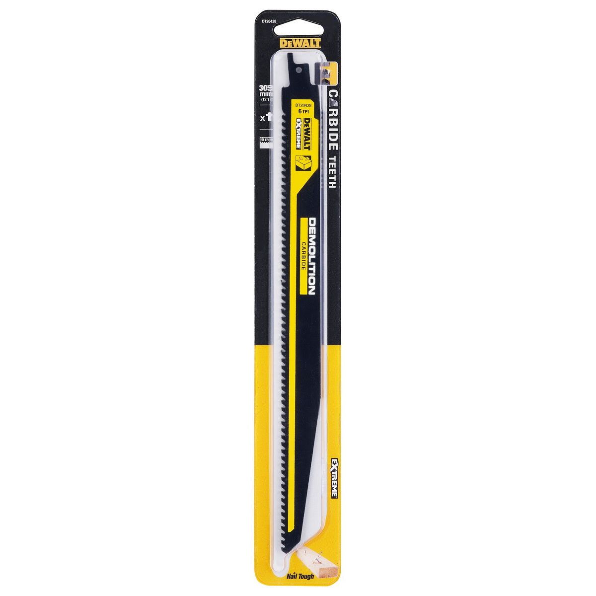DeWalt DT20438-QZ EXTREME® Λάμα Σπαθοσέγας (Σεγάτσας) Καρβιδίου Για Ξύλο - Γενικής Χρήσης 6TPI 305mm