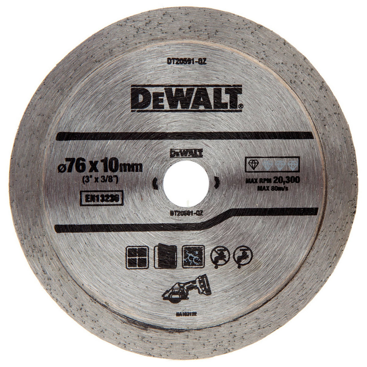 DeWalt DT20591-QZ Δίσκος Διαμαντέ (Διαμαντόδισκος) Κοπής Πλακιδίων, Πορσελάνης 76mm