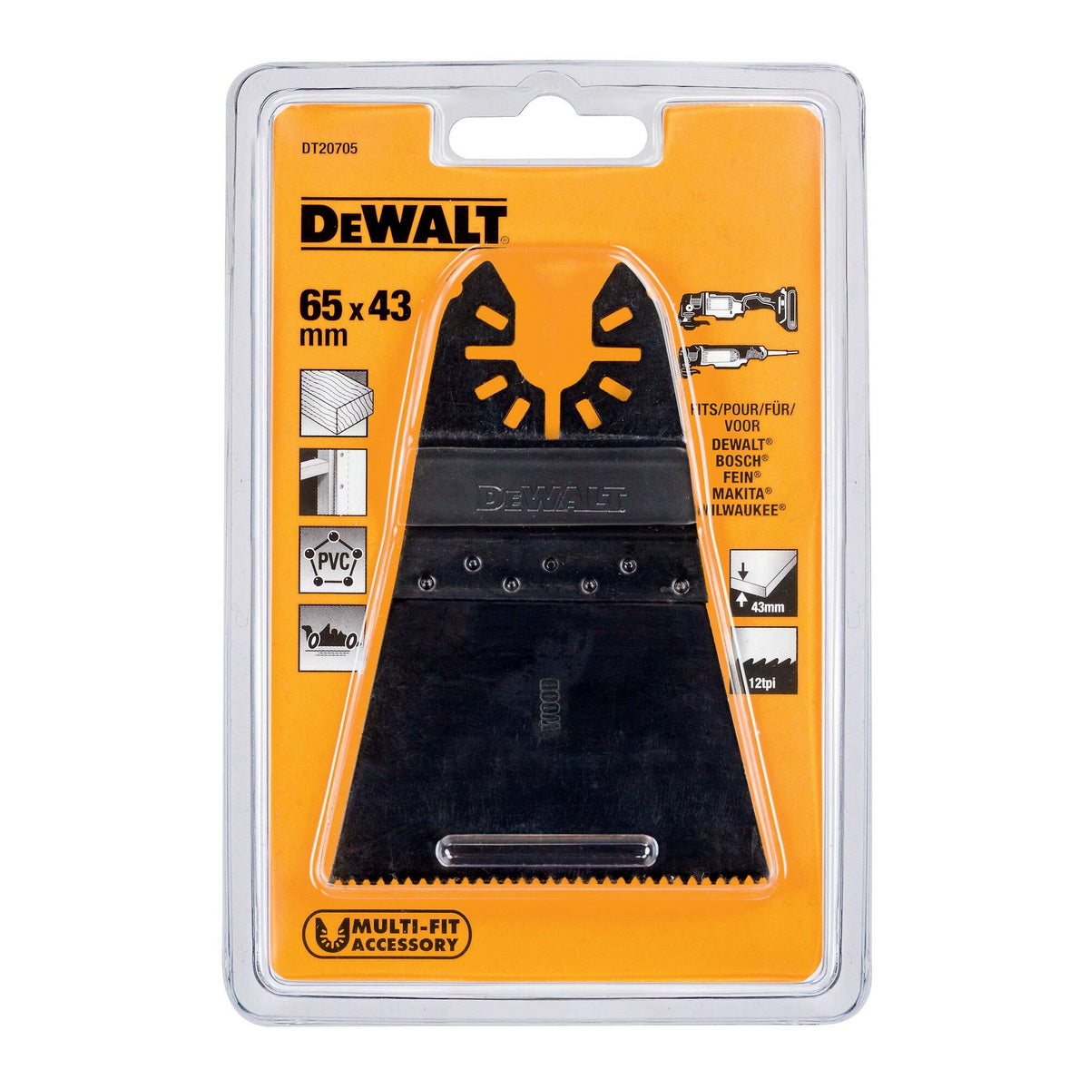 DeWalt DT20705-QZ Λάμα Πολυεργαλείων Starlock Για Σκληρά Υλικά 43x65mm