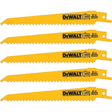DeWalt DT2359-QZ Συλλογή Λάμες Σπαθοσέγας (Σεγάτσας) Bi-Metal Για Ξύλο 6TPI 152mm Σετ 5 Τεμ