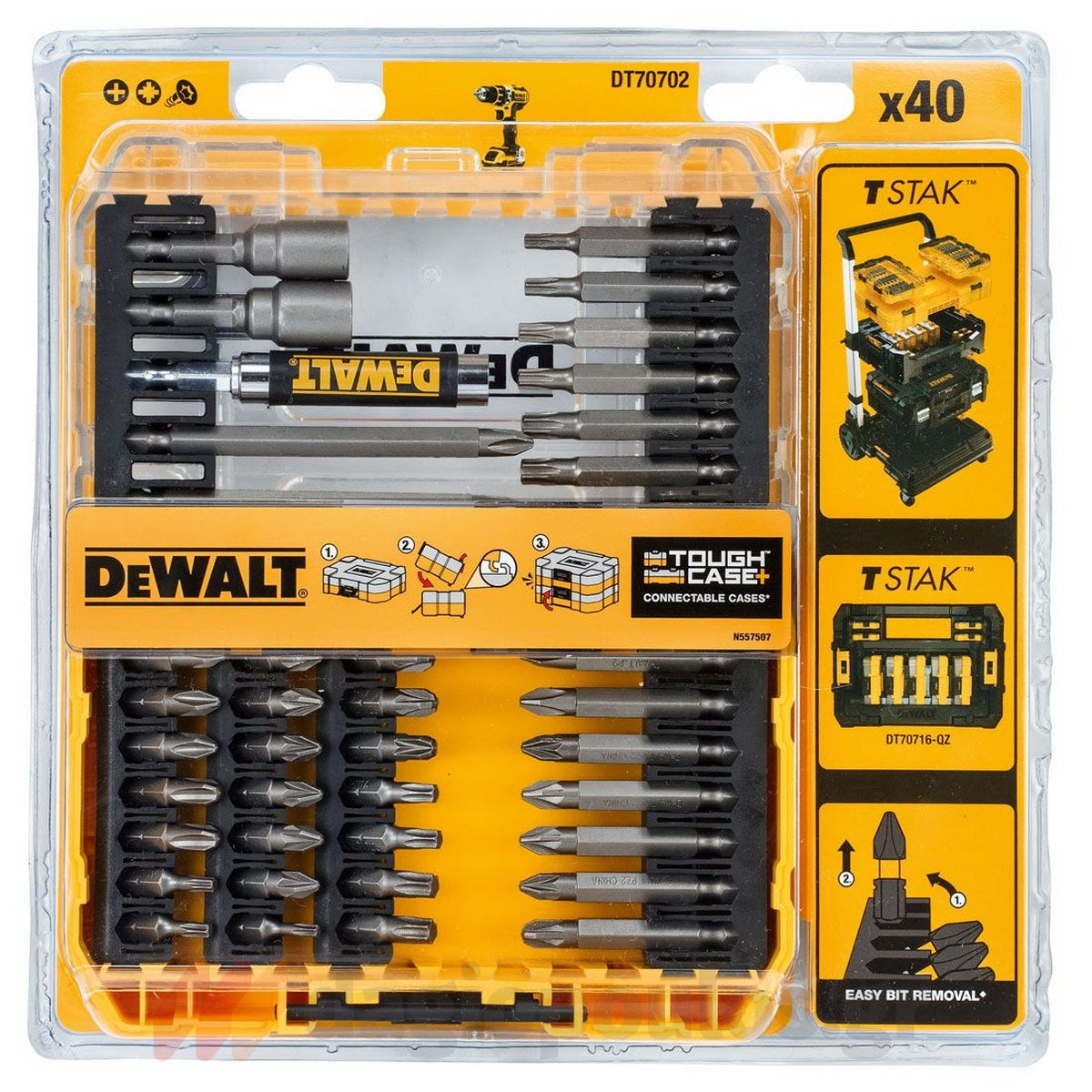 DeWalt DT70702-QZ Συλλογή Μύτες - Καρυδάκια Με Προέκταση Σε Θήκη TOUGHCASE® Σετ 40 Τεμ