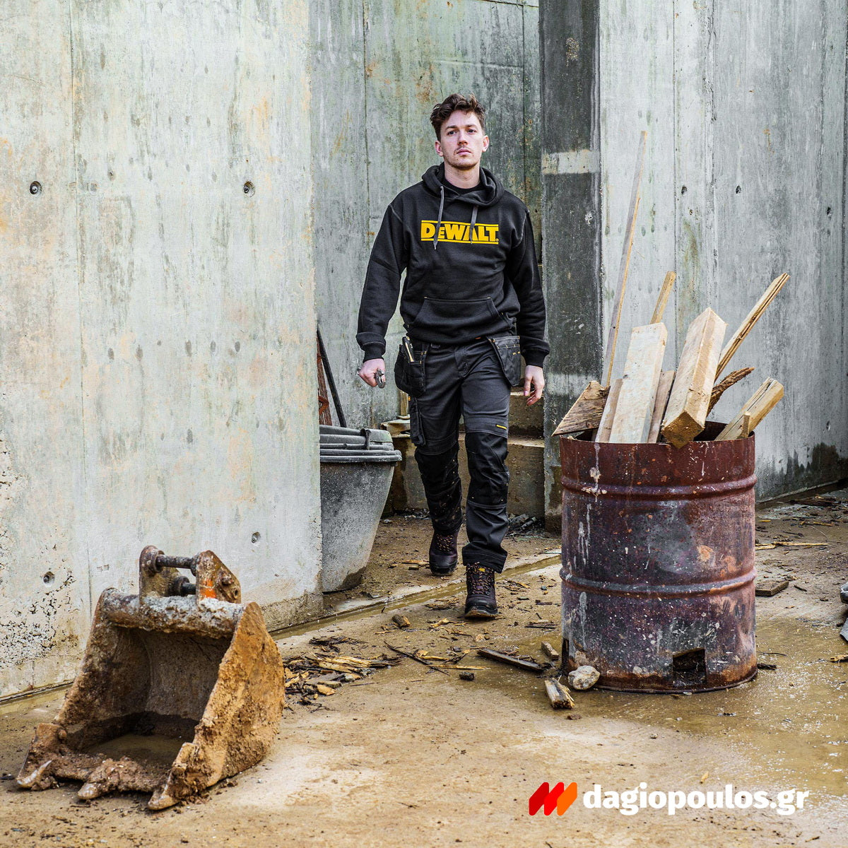 DeWalt DWC47-001 Hoodie Φούτερ Εργασίας Mε Κουκούλα Μαύρο