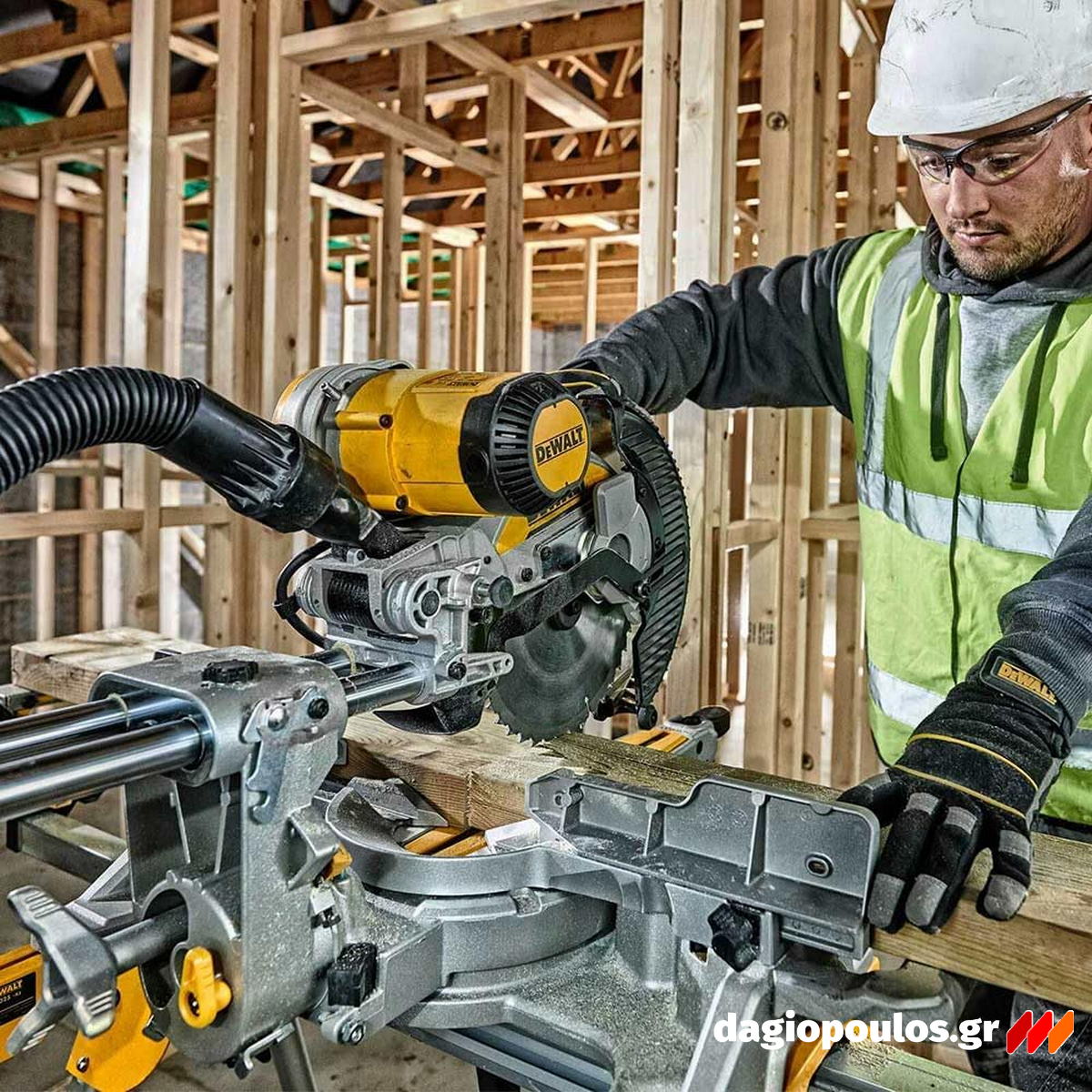 DeWalt DWS727-QS Brushless Ηλεκτρικό Φαλτσοπρίονο Πάγκου Συρόμενο (Radial) 1675W 250mm