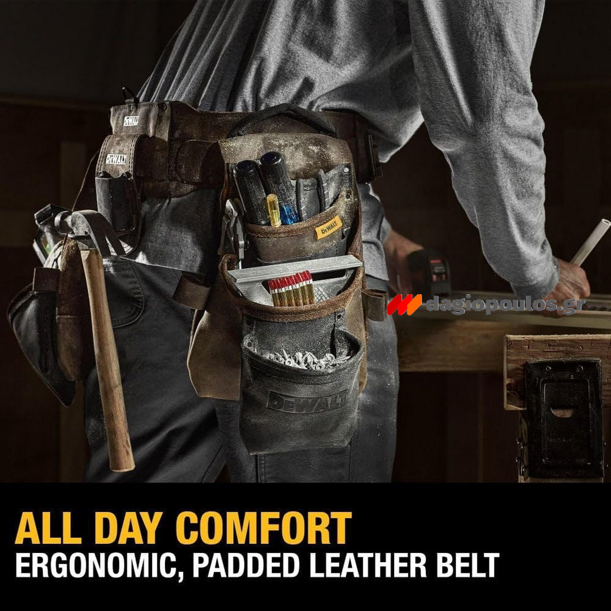 DeWalt DWST50113-1 Επαγγελματική Δερμάτινη Εργαλειοθήκη Με Ζώνη Και 18 Θήκες