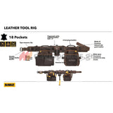 DeWalt DWST50113-1 Επαγγελματική Δερμάτινη Εργαλειοθήκη Με Ζώνη Και 18 Θήκες