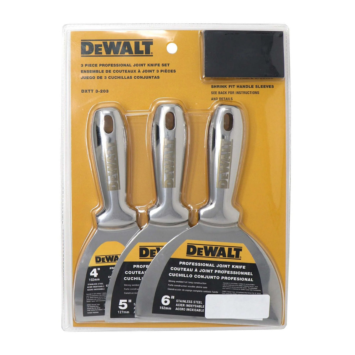DeWalt DXTT-3-203 Συλλογή Σπάτουλες Σετ 3 Τεμ ΑΝΟΞΕΙΔΩΤΕΣ