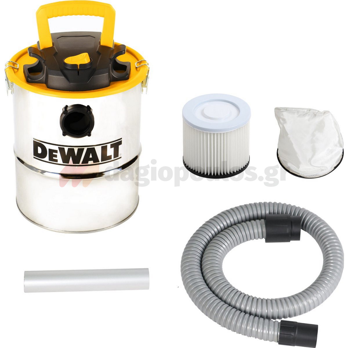 DeWalt DXV15A-QS Ηλεκτρική Σκούπα Στάχτης Με Ανοξείδωτο Κάδο 600W 15Lt