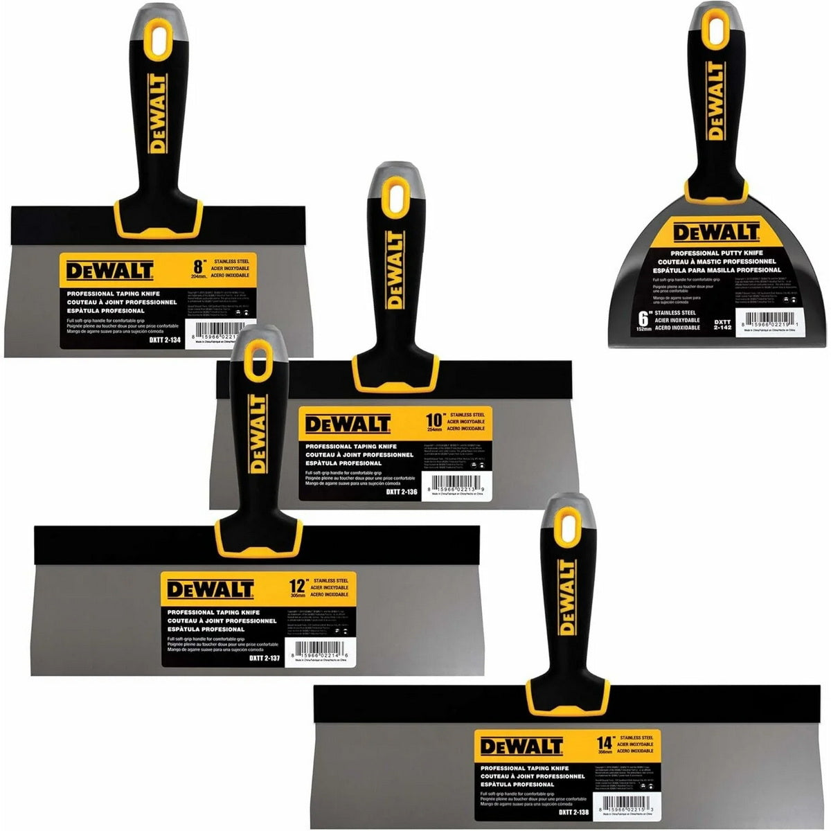 DeWalt DXTT-3‑171 Συλλογή Σπάτουλες Σετ 5 Τεμ ΑΝΟΞΕΙΔΩΤΕΣ