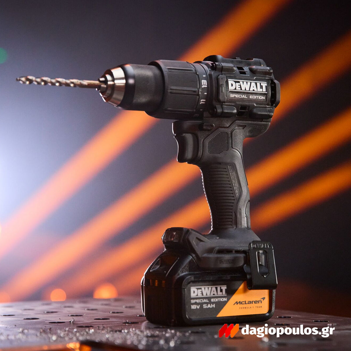 DeWalt McLaren DCK2223MP2T-QW Σετ Κρουστικό Δραπανοκατσάβιδο & Γωνιακός Τροχός 18V XR Με 2 Μπατ.5.0Ah-Βαλίτσα Μπαούλο T-Stak