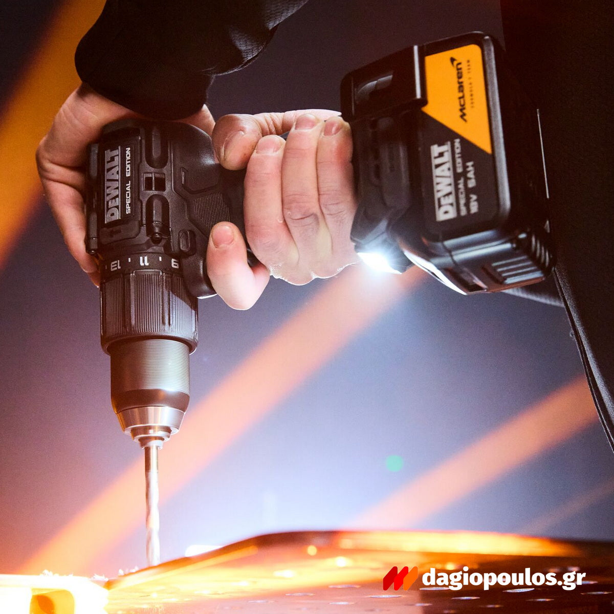 DeWalt McLaren DCK2223MP2T-QW Σετ Κρουστικό Δραπανοκατσάβιδο & Γωνιακός Τροχός 18V XR Με 2 Μπατ.5.0Ah-Βαλίτσα Μπαούλο T-Stak