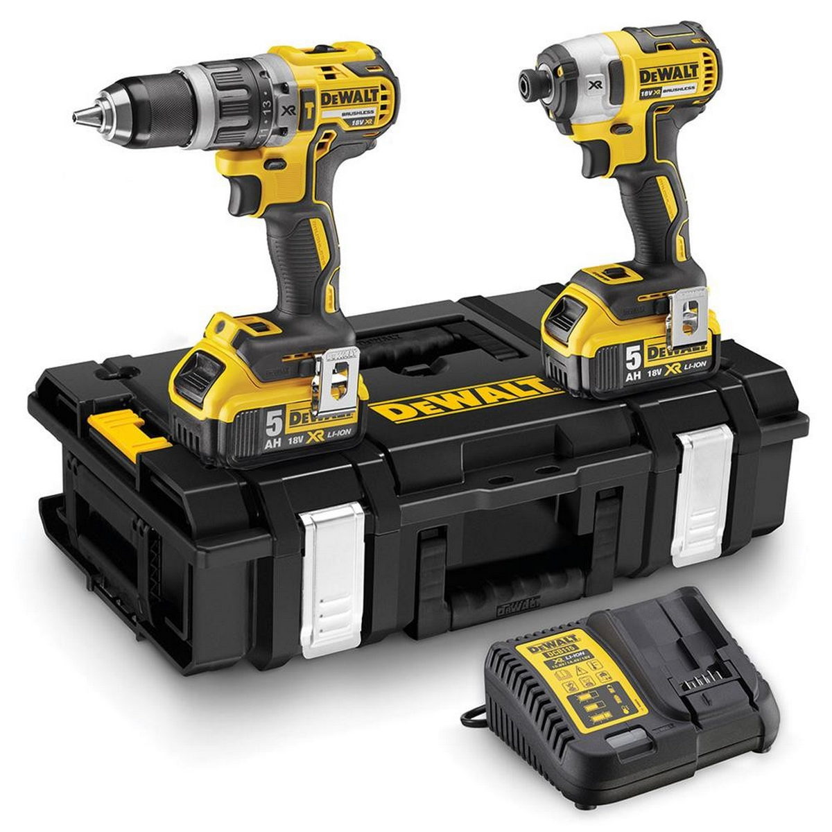 DeWalt DCK266P2-QW Brushless Συλλογή Κρουστικό Δραπανοκατσάβιδο & Παλμικό Κατσαβίδι 18V Li-Ion 2 Μπατ.5.0Ah - Φορτιστή - Βαλίτσα T-Stak