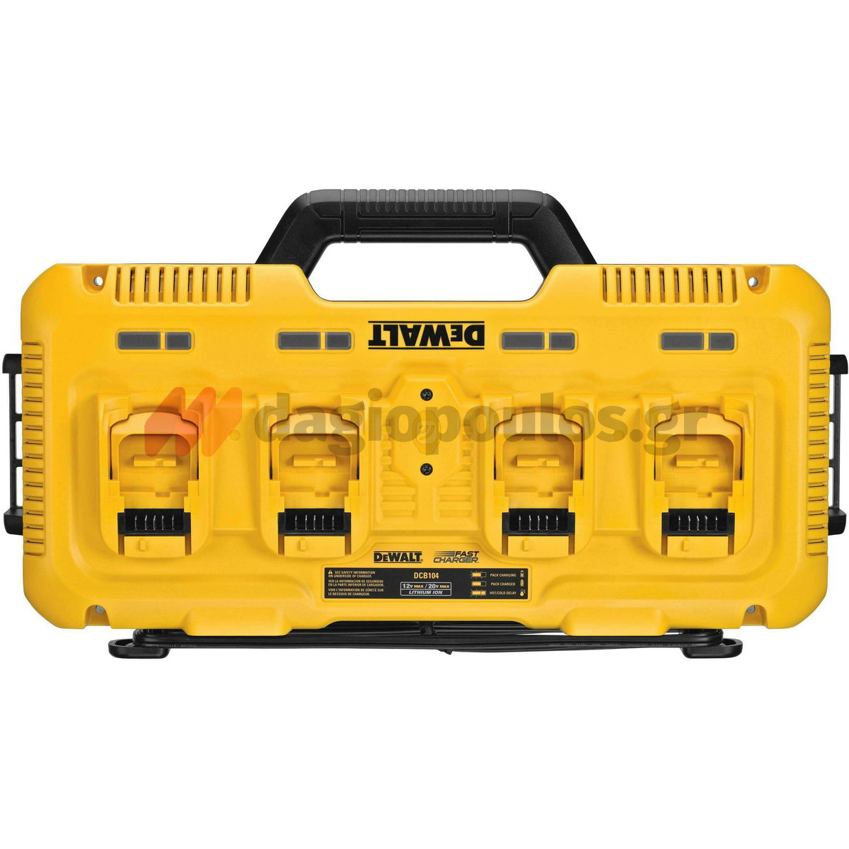 Dewalt DCB104-QW Ταχυφορτιστής 4 Θέσεων Μπαταριών XR Flexvolt Powerstack 8Α 10.8-12-14.4-18V Li-Ion