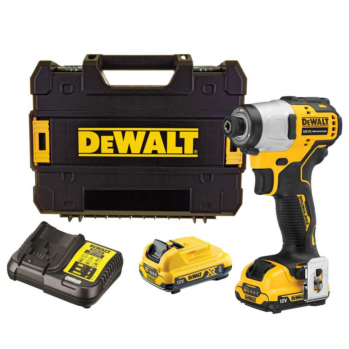DeWalt DCF801D2-QW Brushless Κατσαβίδι Παλμικό Μπαταρίας 12V Li-Ion Με 2 Μπατ.2.0Ah - Φορτιστή - Βαλίτσα T-Stak