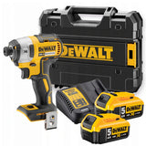 DeWalt DCF887P2-QW Brushless Παλμικό Κατσαβίδι Μπαταρίας 18V Li-Ion 1/4" 205Nm Με 2 Μπατ.5.0Ah & Βαλίτσα T-Stak