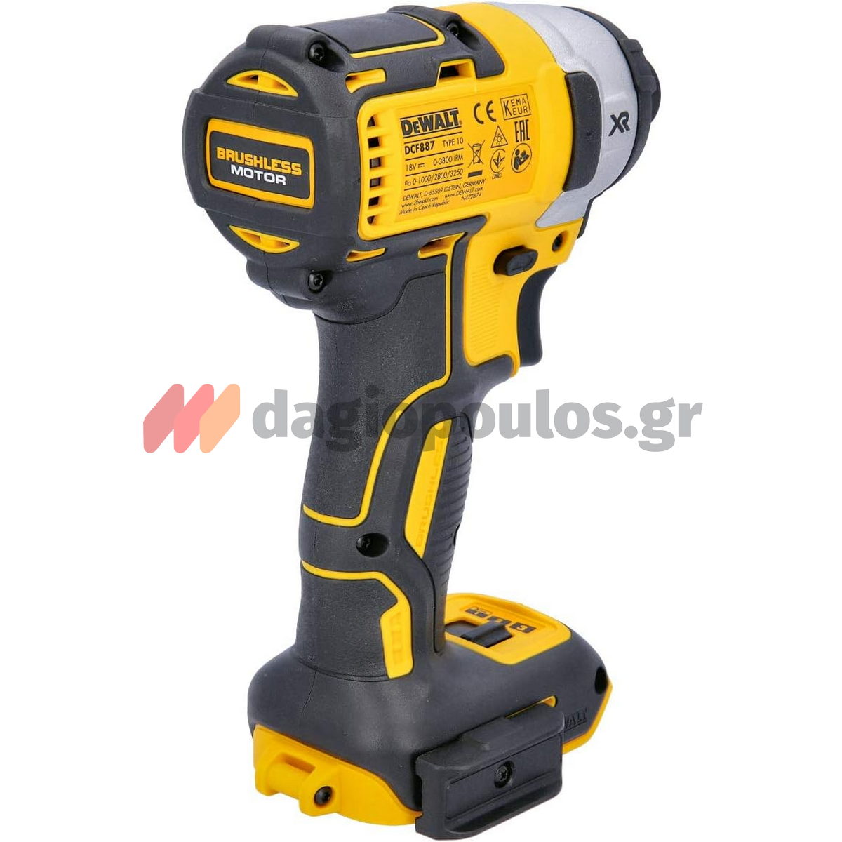 DeWalt DCF887N-XJ Brushless Παλμικό Κατσαβίδι Μπαταρίας 18V Li-Ion 1/4" 205Nm SOLO