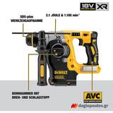 DeWalt DCH273P2T-QW SDS Plus Brushless Σκαπτικό Περιστροφικό Πνευματικό Πιστολέτο 18V Li-Ion Με 2 Μπαταρίες 5.0Ah XR & Βαλίτσα