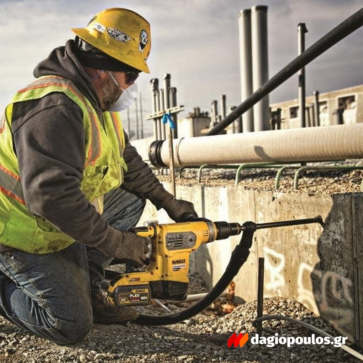 DeWalt DCH481X2-QW SDS Max Brushless Πνευματικό Κρουστικό Σκαπτικό Μπαταρίας 54V Li-Ion 6.1J 5.4Kg Με 2 Μπατ.9.0Ah - Φορτιστή - Βαλίτσα