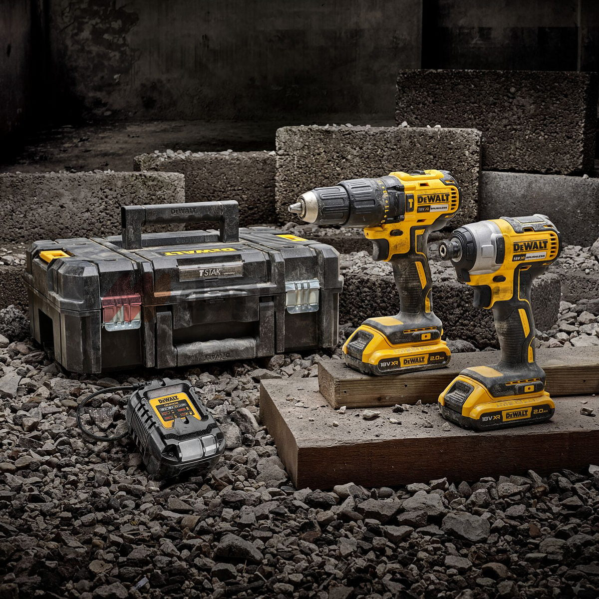 DeWalt DCK2060D2T-QW Brushless Συλλογή Κρουστικό Δραπανοκατσάβιδο & Παλμικό Κατσαβίδι 18V Li-Ion Με 2 Μπαταρίες 2.0Ah & Βαλίτσα