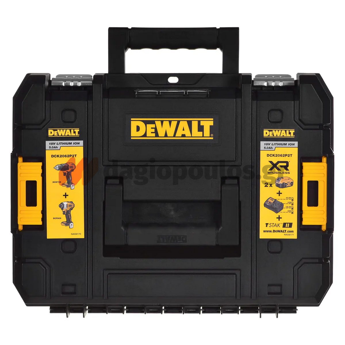 DeWalt DCK2062D2T Brushless Σετ Κρουστικό Δραπανοκατσάβιδο & Παλμικό Κατσαβίδι 18V Li-Ion Με 2 Μπαταρίες 2.0Ah & Βαλίτσα T-Stak