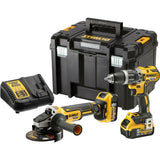 DeWalt DCK2080P2T-QW Brushless Συλλογή Δραπανοκατσάβιδο, Γωνιακός Τροχός Μπαταρίας 18V Li-Ion Με 2 Μπατ.5.0Ah - Φορτιστής - Βαλίτσα T-Stak