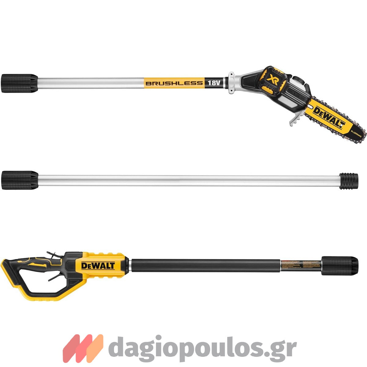 DeWalt DCMPS567P1-QW Brushless Τηλεσκοπικό Αλυσοπρίονο (Κονταροπρίονο) XR Li-Ion 18V 20cm Με Μπαταρία 5.0Ah