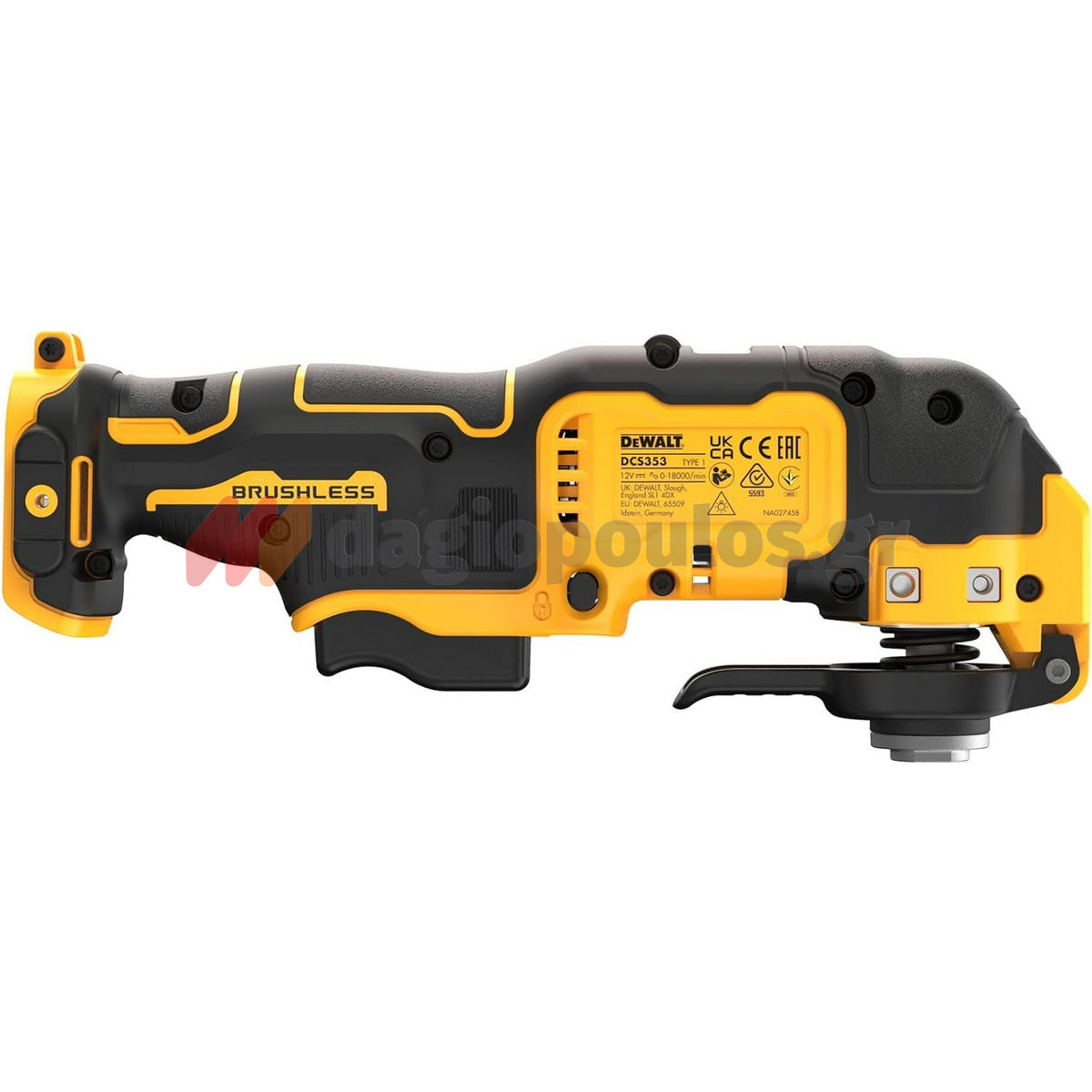 DeWalt DCS353N-XJ Brushless Πολυεργαλείο Μπαταρίας 12V Li-Ion SOLO Με Εξαρτήματα