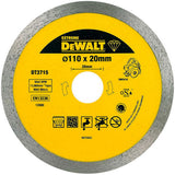 DeWalt DT3715 Extreme Δίσκος Διαμαντέ (Διαμαντόδισκος) Κοπής Πλακιδίων Υγρής Ξηρής Κοπής 110mm