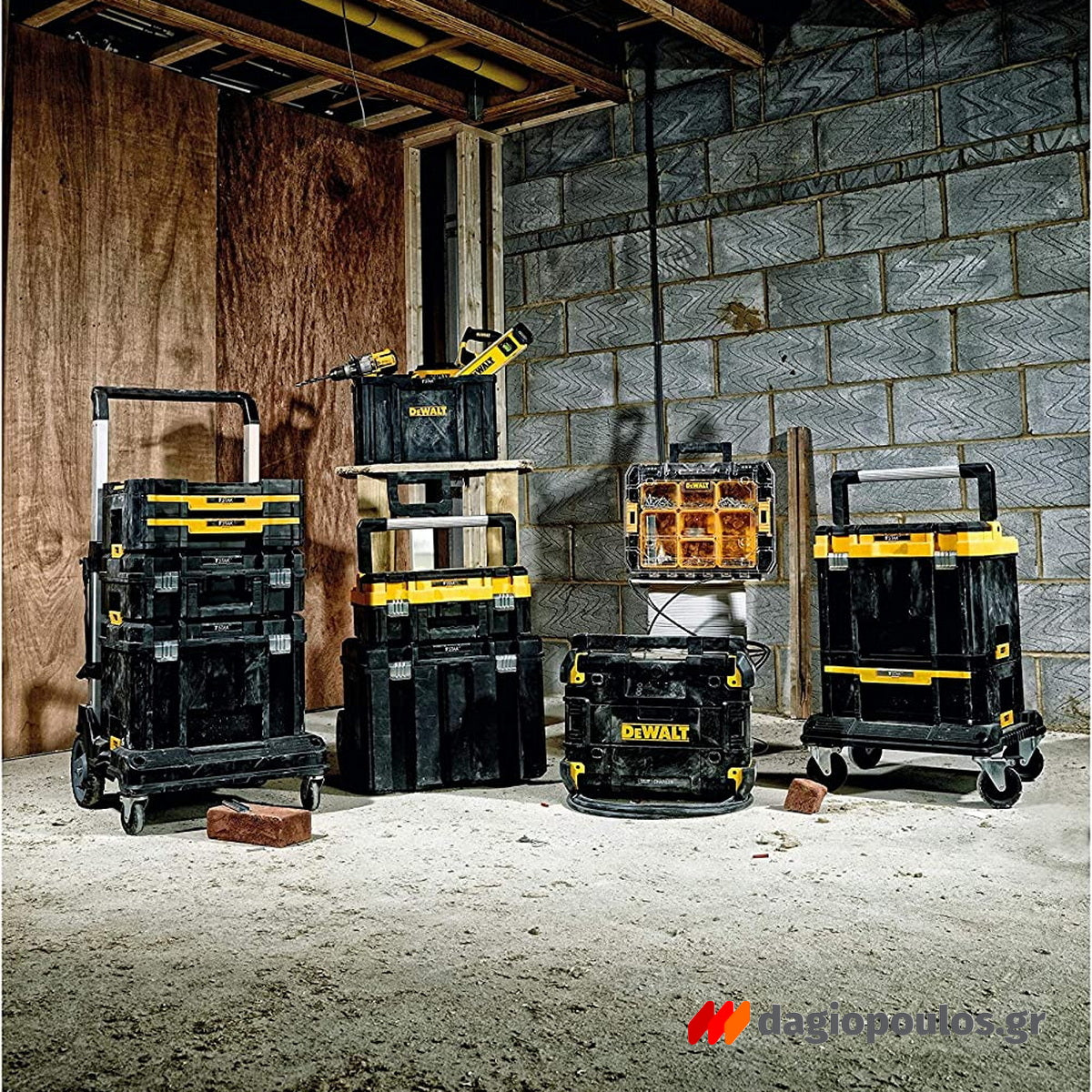 DeWalt DWST1-70705 T-Stak Εργαλειοθήκη Συρταριέρα Με Organiser & 6 Κύπελα Θήκες 17.3" 9.5Ltr