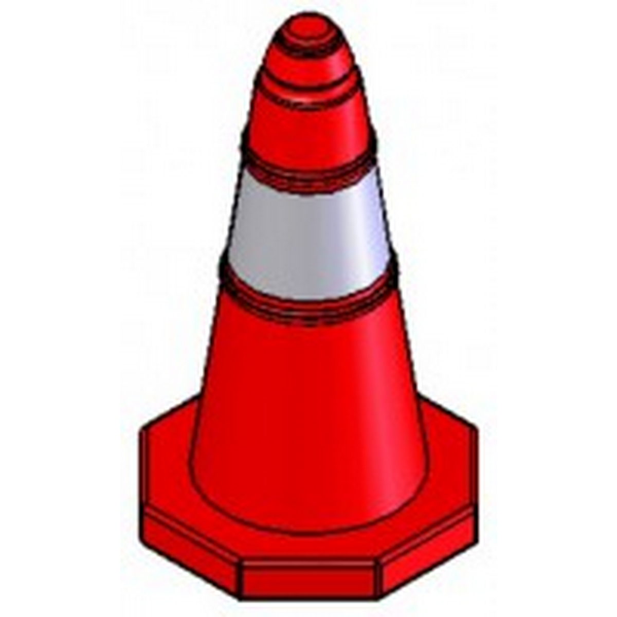 Κώνος Οδοσήμανσης Πλαστικός Απλός 50cm