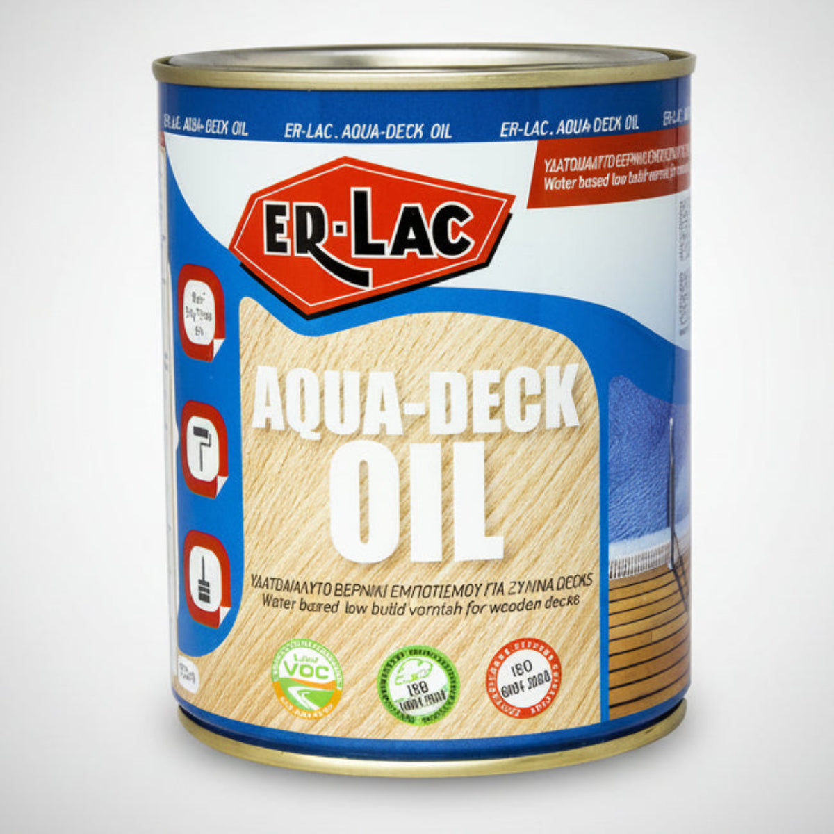 Erlac Aqua Deck Oil Λάδι Συντήρησης & Προστασίας Decks & Δαπέδων Κήπου Νερού Ματ