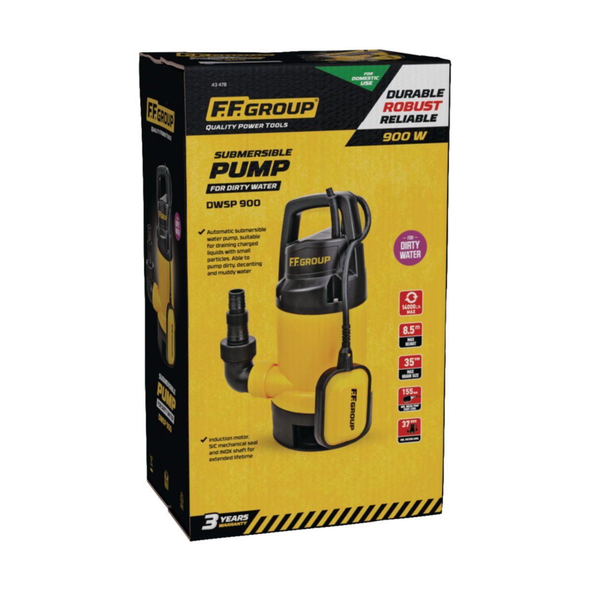 FF Group DWSP 900 submersible pump 900W με παροχή 14m³/h