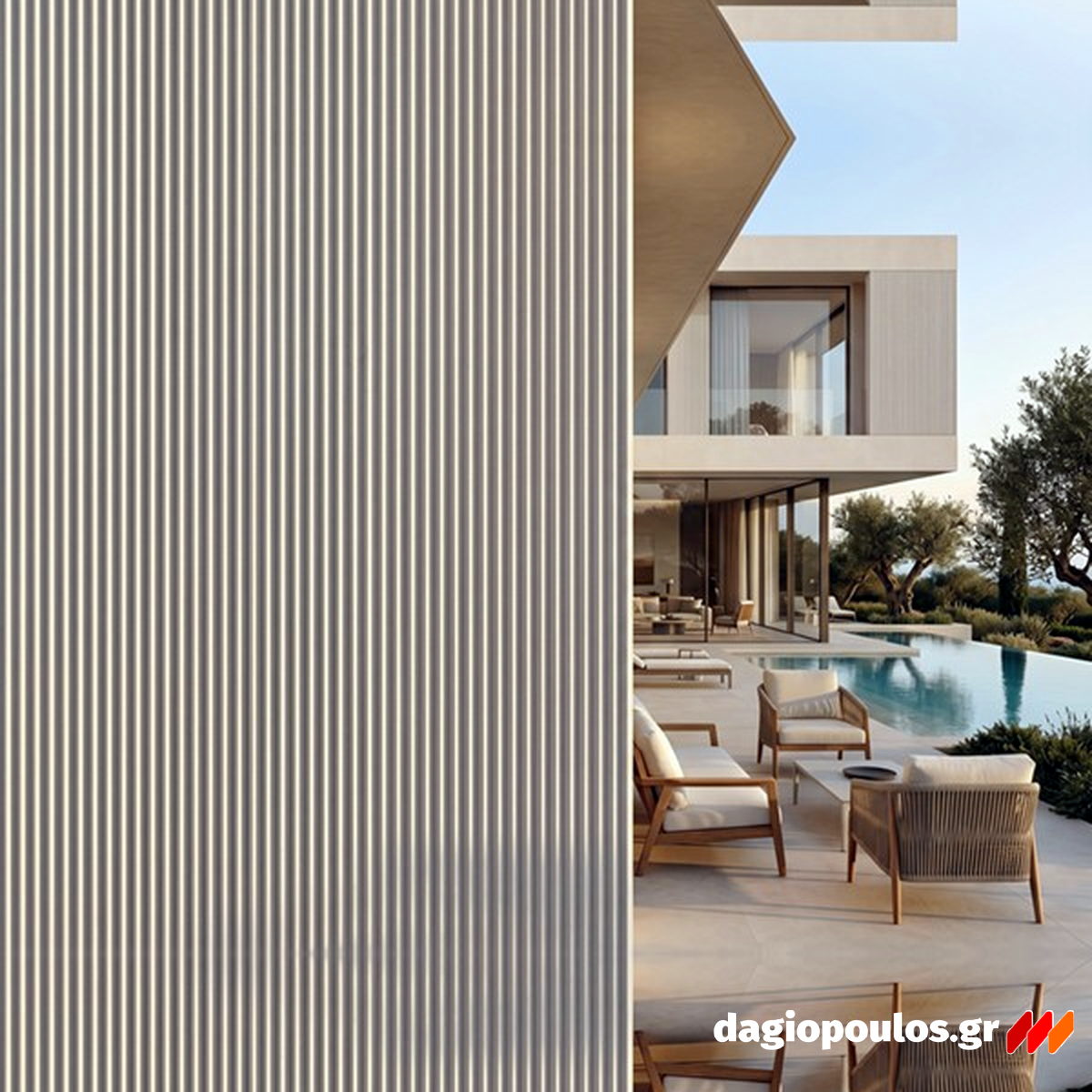 GIGA Panel Εύκαμπτης Πέτρας 113020 RIPPLE BOARD BEIGE WHITE 1200mm x 2800mm Σετ 2 Τεμ