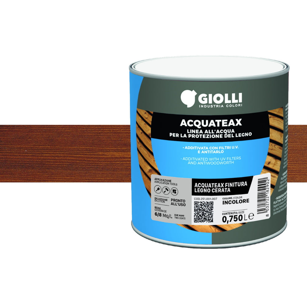 Giolli 264 Acquateax Impregnante Cerata Βερνίκι Εμποτισμού Ξύλου Νερού Με Κερί Ματ ΛΑΡΙΞ (LARICE)