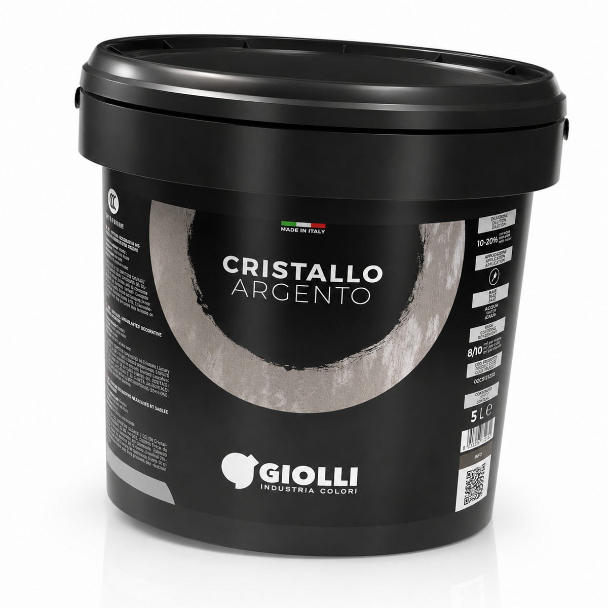 Giolli 322 Cristallo Αδιαφανές Μεταλλικό Χρώμα Τεχνοτροπίας με Λεπτό Ασημί Γκλίτερ