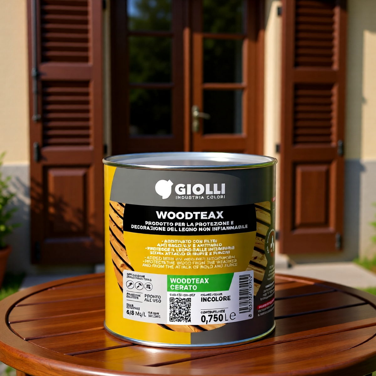 Giolli 262 Woodteax Impregnante Cerato Βερνίκι Εμποτισμού Ξύλου Διαλύτου Εξωτερικής Χρήσης Με Κερί