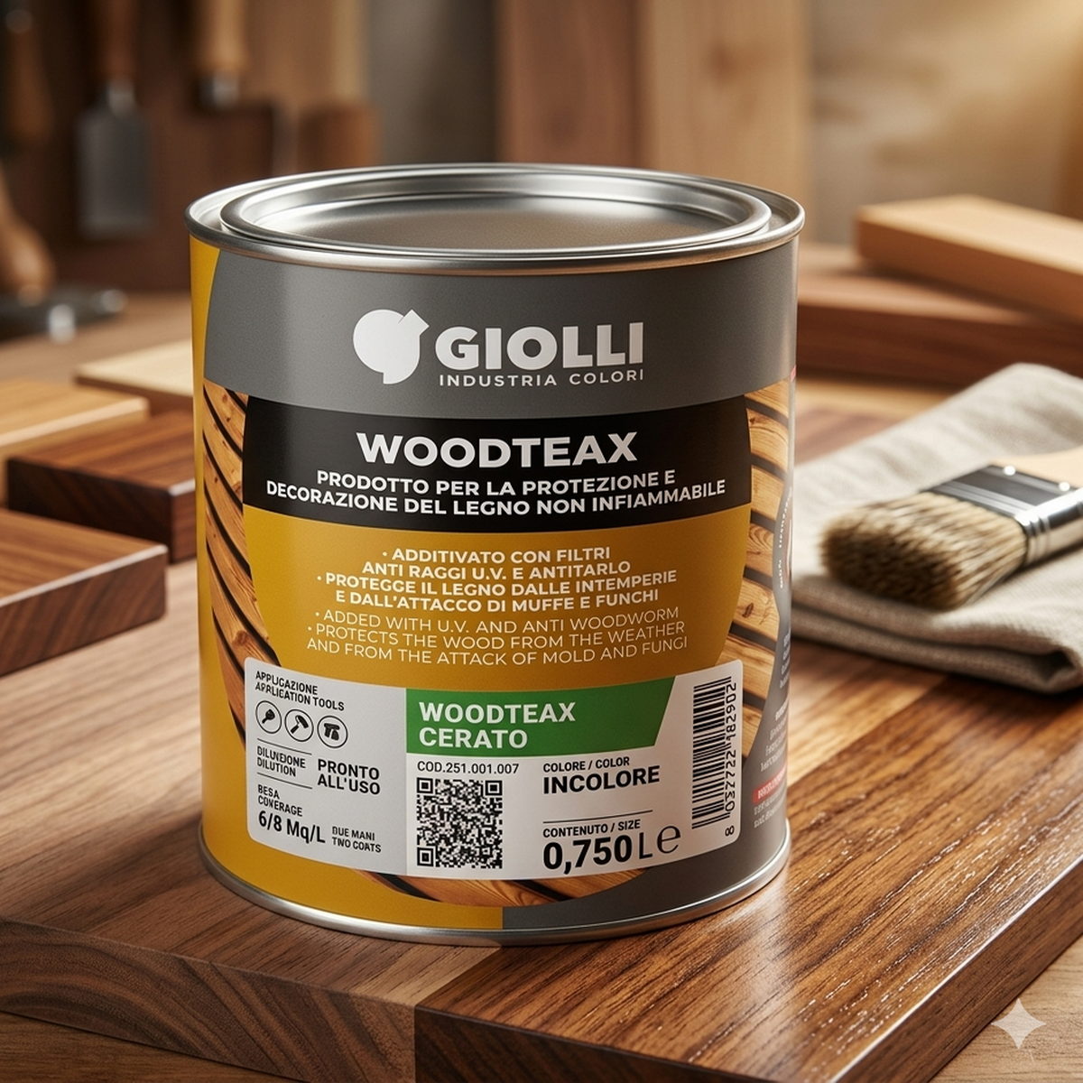 Giolli 262 Woodteax Impregnante Cerato Βερνίκι Εμποτισμού Ξύλου Διαλύτου Εξωτερικής Χρήσης Με Κερί