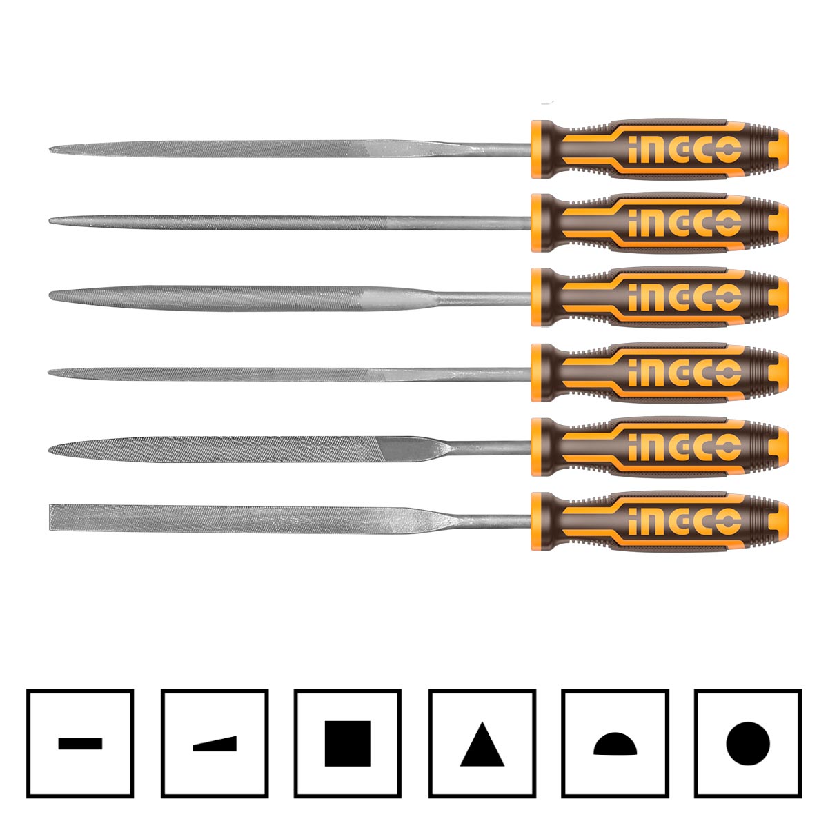INGCO HKTF63 Μίνι Λίμες Σιδήρου 100mm Σετ 6 τεμ.