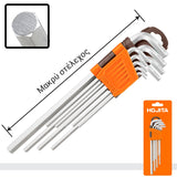 Hojita HJKH1291 Συλλογή Κλειδιά Allen Cr-V Μακριά 1.5mm - 10.0mm Σετ 9 Τεμ