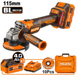 Hojita HJLAPM421E Brushless Γωνιακός Τροχός Μπαταρίας 20V Li-Ion 115mm 3 Ταχυτήτων SOLO