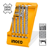 INGCO AKD2052 Τρυπάνια SDS Plus 6-12mm Σετ 5 τεμ.