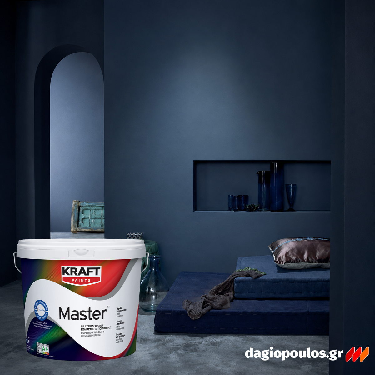 Kraft Master Πλαστικό Χρώμα Εσωτερικών Τοίχων Υψηλής Ποιότητας Ματ